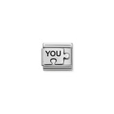 Nomination COMPOSABLE CLASSIC OXIDIERTE SYMBOLE aus Edelstahl, mit 925er Silber verziert, (40_YOU Puzzle (You Me))